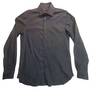 John Varvatos USA Mens Modern Fit Button Down Shirt Charcoal Size 15.5 L